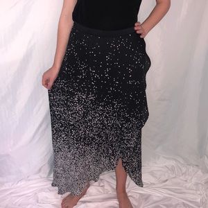 Haute Hippie Speckled Maxi Skirt with High Slit